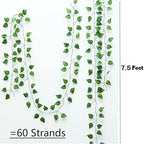 399 Feet 57 Pack Fake Greenery Hanging Garland, Artificial Ivy Leaf Plants, Vine Leaves, Flowers Foliage for Bedroom Garden Wall Decor - Image 2