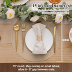 SHACOS 15 inch Beige Round Placemats Set of 12 for Dining Table Woven Braided Circle Place Mats Kitchen Placemat Washable Table Mats - Image 3