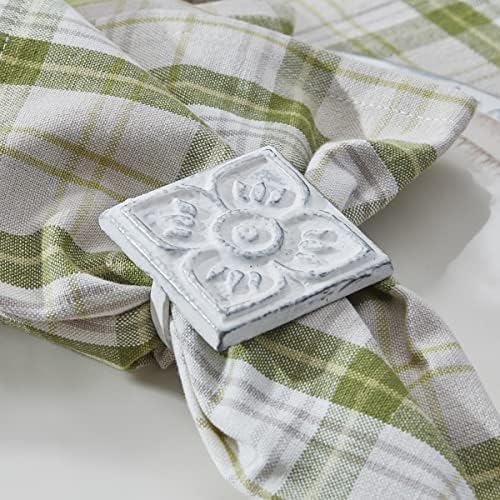 Park Designs Distressed Tile Napkin Ring Set of 4 - Image 2