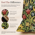 William Morris Golden Lily Black Tapestry Throw Pillow Cover 18 x 18 in - Image 5