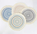 Fennco Styles Boho Geometric Fringe Decorative Cotton Placemats 13-inch Round, Set of 4 - Pink Heat Resistant Insulation Table Mats for Home Decor, Dining Table, Banquets and Special Events - Image 7