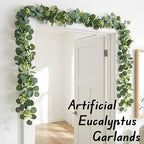 Artificial Eucalyptus Garland 8 Pack, Faux Eucalyptus Greenery Garland 6 ft, Realistic Eucalyptus Vine with Flowers for Wedding Table Centerpiece Mantel Fireplace Indoor Outdoor Decor - Image 3