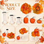 Pinkunn 3 Sets Fall Centerpieces for Tables Decorations Autumn Table Decor - Image 2