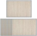 Hausattire Bamboo Placemats for Dining Table Set of 10 Washable 13x19 Rectangle Place Mats Sushi Mats for Kitchen Table Outdoor Parties Easter Farmhouse Decoration - Grey by Hausattire