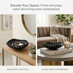 FESTGLOX Black Decorative Bowl, Decorative Fruit Bowls for Kitchen Counter - Image 5