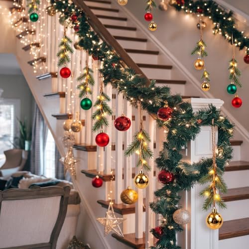 10 Set 16'' Lighted Christmas Ball Ornaments Window Hanging Decorations - Image 5
