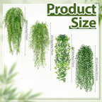 Daifunli 12 Pcs Artificial Hanging Plants Fake Hanging Ferns Plastic Fake Plant for Wall Room Garden Garland Indoor Outdoor Decor No Basket (Mandala, Willows, Fuchsia, String of Pearls) - Image 2