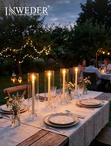Hurricane Glass Candle Holders: 12" Tall Cylinder Cover Set of 10 - Image 2