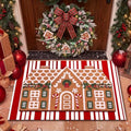 Tinideya 2 Pcs Christmas Layered Doormat Set, Gingerbread House by Tinideya