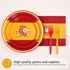 96 Pcs Spain Flag Themed Party Decorations, Serves 24 - Image 2