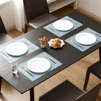MOSAYT Vinyl Faux Leather Placemats, Set of 12, Light Grayish Blue - Image 2