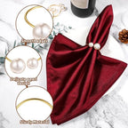 Set of 80 Pearl Napkin Rings, Gold Napkin Ring Holders with Faux Pearls - Image 3