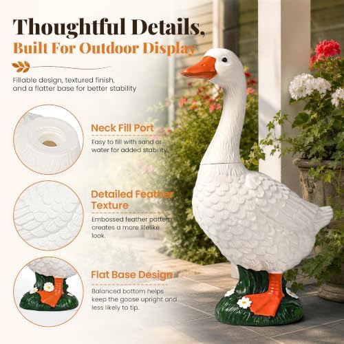 GIGALUMI Porch Goose Statue Plastic 23" Front Porch Decor Garden Decoration - Image 3