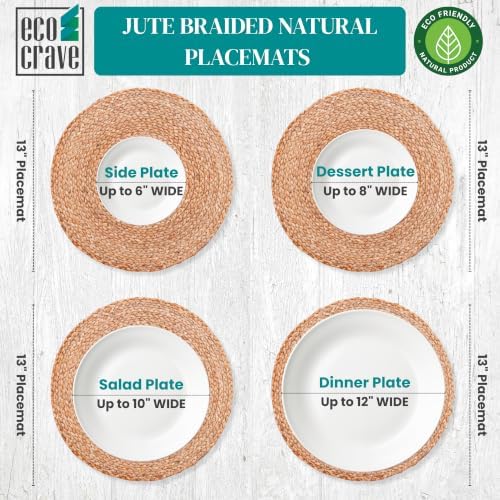Eco Crave Natural Jute Placemats Set of 20, Round Woven Table Mats, 13 Inch Rattan Charger Plates, Bulk Set for Weddings, Parties & Events - Image 5