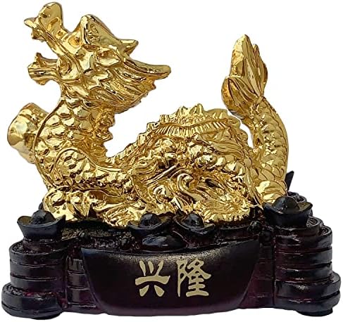 Betterdecor Gold Color Feng Shui 12 Chinese Zodiac Animal Statue Figurine Home Office Decoration and Gift for New Year Holidays and Birthday (Zodiac Dragon) by Betterdecor