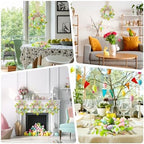 Dingion 8 Pcs 8" Small Easter Wreaths for Kitchen Cabinet Mini Spring Artificial Easter Egg Wreath with Ribbon Bow for Window Front Door Table Centerpiece Farmhouse Decor - Image 6
