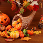 HOMSFOU Cornucopia Baskets Horn Imitation Vine Fall Thanksgiving Fruits Cornucopia Basket Snack Food Bread Horn for Christmas Table Centerpiece - Image 2