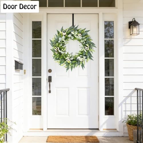 26" Artificial Eucalyptus Wreath for Front Door - Image 5