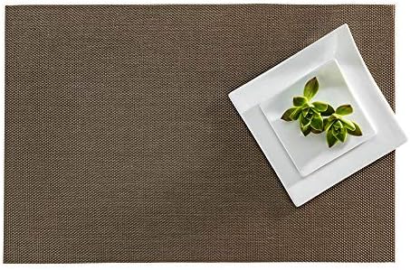 Restaurantware Antique Brass Vinyl Woven Placemat, 16 x 12 in, 6 Pack by Restaurantware