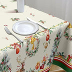 Yighty Rectangle Christmas Tablecloth 60 x 102in,Christmas Tree Elk Holiday Decoration Table Cloth,Polyester Waterproof and Wrinkle-Resistant Durable Xmas Tablecloth for Kitchen,Winter and Home Decor - Image 4