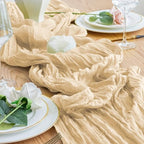 Cheesecloth Table Runner 10FT 12Pcs Sand Boho Gauze Rustic Sheer Runners - Image 6