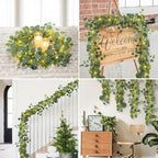 N&T NIETING 6 Pack Artificial Eucalyptus Garland with Lights, 6FT Artificial Greenery Summer Garlands, Battery Operated Twig Vine for Room Stairs Mantle Wedding Holiday Decoration Indoor Outdoor - Image 6