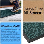 GORILLA GRIP WeatherMAX Door Mat, Indoor Outdoor Use, 35x23, Green Leaves - Image 3