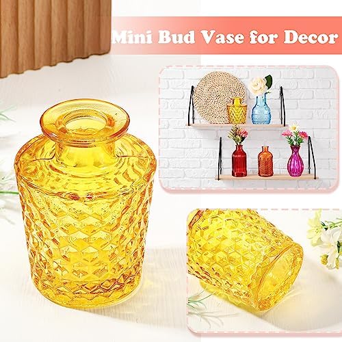 Dandat 24 Pieces Small Colored Vase Bulk 12 Style Decorative Bud Vase - Image 4