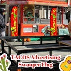 HunnmingRe 2 Set Tacos Feather Flag Kit, 8ft Advertising Swooper Flag Banner with Pole and Ground Stake for Business Restaurant Advertising Banner for Outside Ground - Image 5