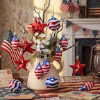 60 Pcs 4th of July Hanging Decoration Patriotic Hanging Ornaments Ball for Tree Red White Blue Stars Ball Ornaments America Flag Tree Decor Pendant for 250th Anniversary Independence Veteran Day Party - Image 3