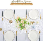 20 Pack White Cheesecloth Table Runner 120 Inch 10FT Rustic Boho Gauze Cheese Cloth Table Runner for Wedding Party Baby Shower Thanksgiving Christmas Decoration - Image 5