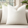 MIULEE 26x26 Decorative Euro Sham Boucle Couch Pillow Covers White by MIULEE