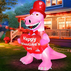 TURNMEON 4 Foot Valentine's Day Inflatable Dinosaur Outdoor Decoration Blow Up Dinosaur Holds Heart LED Lighted Valentines Day Decoration for Yard Garden Lawn Wedding Holiday Party Indoor Outdoor Home - Image 4