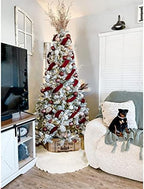NIBESSER Knit Tree Skirt Ruffled Christmas Tree Skirt White 48 Inches Knitted Thick Rustic Xmas Holiday Decoration Large Xmas Tree Collar Mat Ivory White - Image 2
