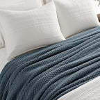 EVERGRACEHOME Chunky Chenille Knit Throw Blanket, 90 x 90, Stormy Blue - Image 6