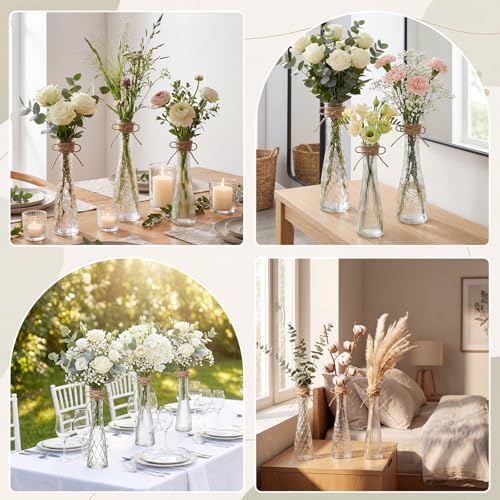 Set of 18 Clear Glass Bud Vases for Centerpiece, Assorted - Image 6