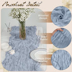 16 Pack 10Ft Cheesecloth Table Runners – Boho Gauze Vintage Table Decor, 120 Inch Long Rustic Cheese Cloth Runner for Wedding, Bridal Shower, Birthday, Romantic Party (Dusty Blue, 24" x 120"-16Packs) - Image 3