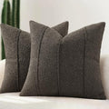 YCOLL Textured Boucle Throw Pillow Covers 20x20 Pack of 2 - Soft Neutral Striped Cushion Covers, Cozy Accent Decorative Pillow Covers for Couch, Sofa, Bed, Living Room (Dark Gray) by PillowCoversExpert
