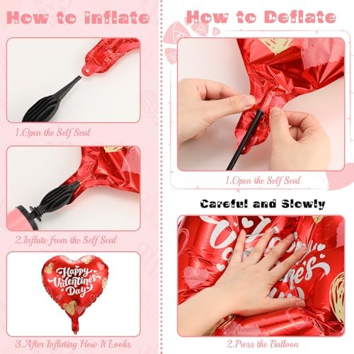 FairySandy 100 Pcs Valentine's Day Heart Foil Balloons Valentine's Day Decorations 18 Inch Valentines Love Balloon Party Decorations for Wedding Baby Shower Birthday Decor Multicolor - Image 3