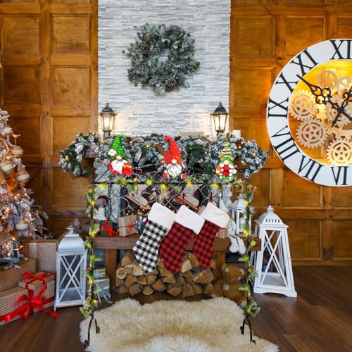 Sliner Christmas Stocking Holder with 12 Detachable Hooks 39.8 in Metal Stocking Holder Stand with String Lights, Freestanding Hangers Racks for Floor Fireplace Living Room(Classic) - Image 5