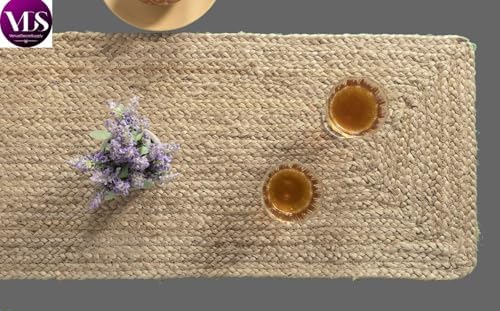 VDS Pack of 1 - Rectangle Braided Jute Table Runner Rug 13X108 Inch - 100% Natural Burlap Reversible Rustic Hessian Table Cloth Centerpiece for Wedding ,Home, Kitchen, Table Decoration - Image 6
