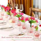 Glass Bud Vases in Bulk Set of 30 Pcs,Small Glass Vases for Flowers as Wedding Centerpieces for Tables,Clear Flower Vases Suitble for Wedding Decorations,Home Decor (Light Rose-red, 30 pcs) - Image 3