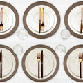 Placemats Set of 6 – Round 15” Faux Leather Table Mats for Dining, Heat Resistant & Non-Slip Washable Table, Indoor, Outdoor, Dining Table Set for 6, Modern Kitchen & Holiday Use, Bronze by Homewear