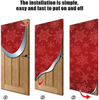 Qilmy Christmas Snowflakes Christmas Door Covers Front Door Christmas Decoration Washable Door Sign Banner Holiday Home Decorations 35X79 Inch - Image 2