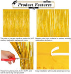 12 Pack 2026 Graduation Decorations, 3.28 FT x 7.05 FT Gold Backdrop Curtains, Metallic Class of 2026 Backdrop Fringe Curtains Foil Streamer, Gold Grad Decorations 2026 Party Supplies - Image 4