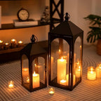 24" & 17" Large Outdoor Lantern for Patio Waterproof Porch Decor - Image 4