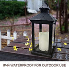 2-Pack 14" Decorative Candle Lantern Black Outdoor Lanterns with Timer Candles - IP44 Waterproof Vintage Lanterns Battery Powered LED Decorative for Wedding - Warm White Hanging Wall - Image 4
