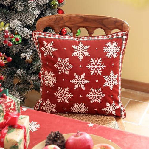 ISAENNE French Chrismas Velvet Throw Pillow Cover,Set of 2,18"x18"-Carol C - Image 2