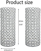 2 Pcs Crystal Candle Holder, 10.4" Tall Vintage Hurricane Candle Holder - Image 4