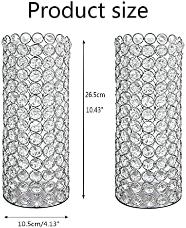 2 Pcs Crystal Candle Holder, 10.4" Tall Vintage Hurricane Candle Holder - Image 4